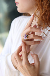 Amethyst & Zircon Ring